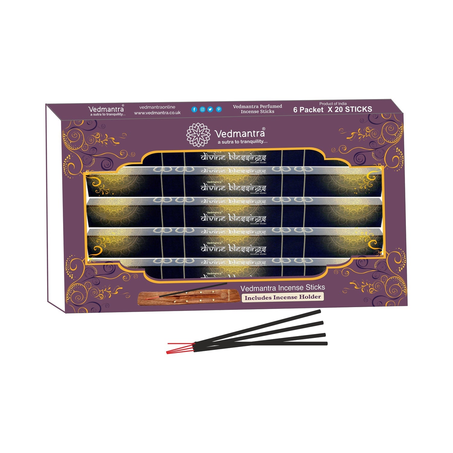 Vedmantra Divine Bless 20 Sticks x 6 Pk