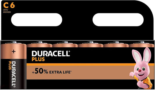 Duracell Plus 6C 6 Pk x 6 Slv = 36 Cells