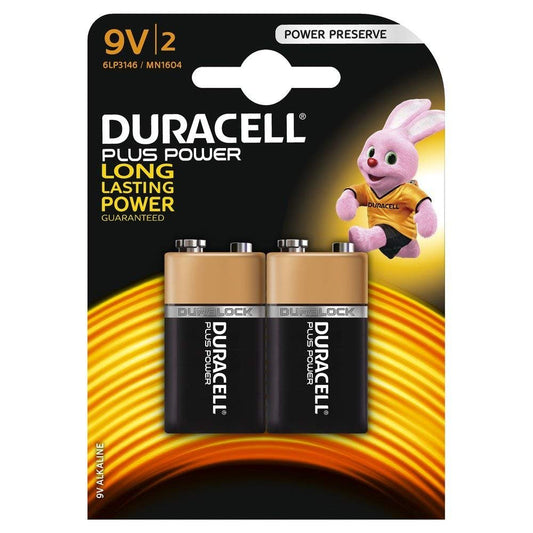 Duracell Plus 9V 2 Pk x 10 Slv = 20 Cell