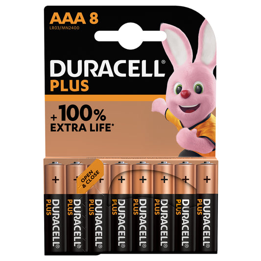Duracell Plus AAA 8 Pk x 10 Slv = 80 Cel