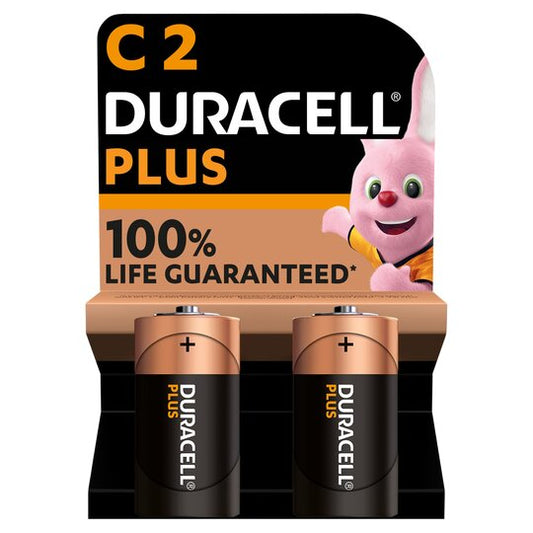 Duracell Plus C 2 Pk x 10 Slv = 20 Cells