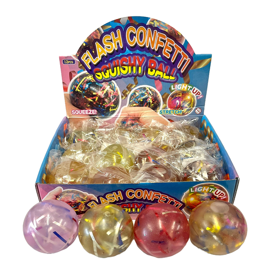 Flash Confetti Squishy Ball 12 Pcs