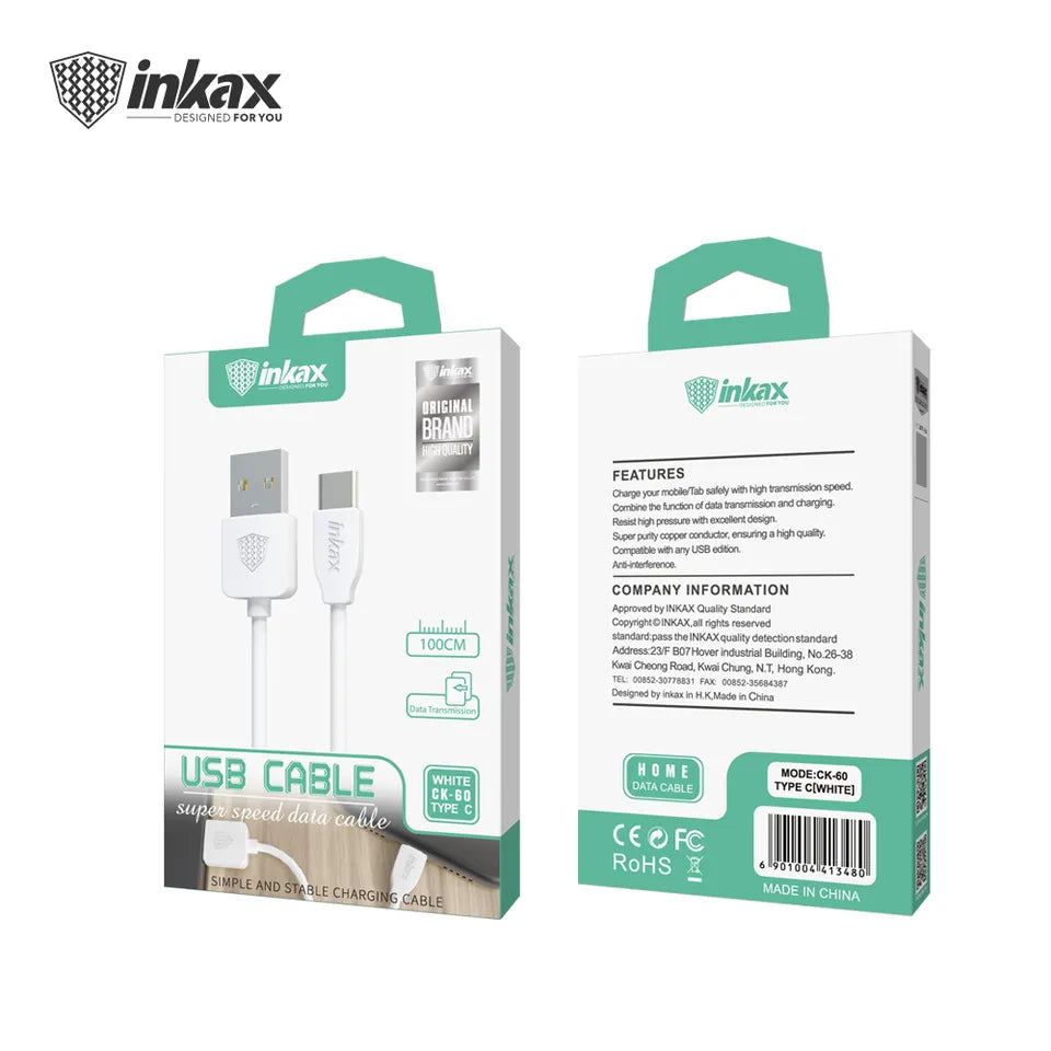 Inkax Type C Cable White 1 pc