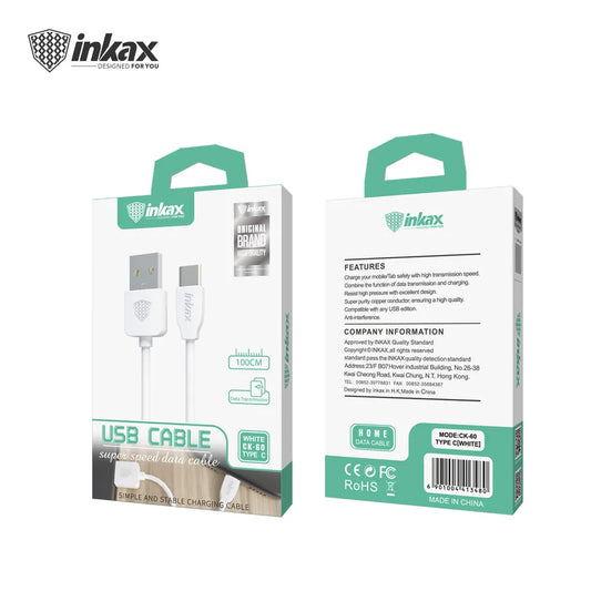 Inkax Type C Cable White 1 pc