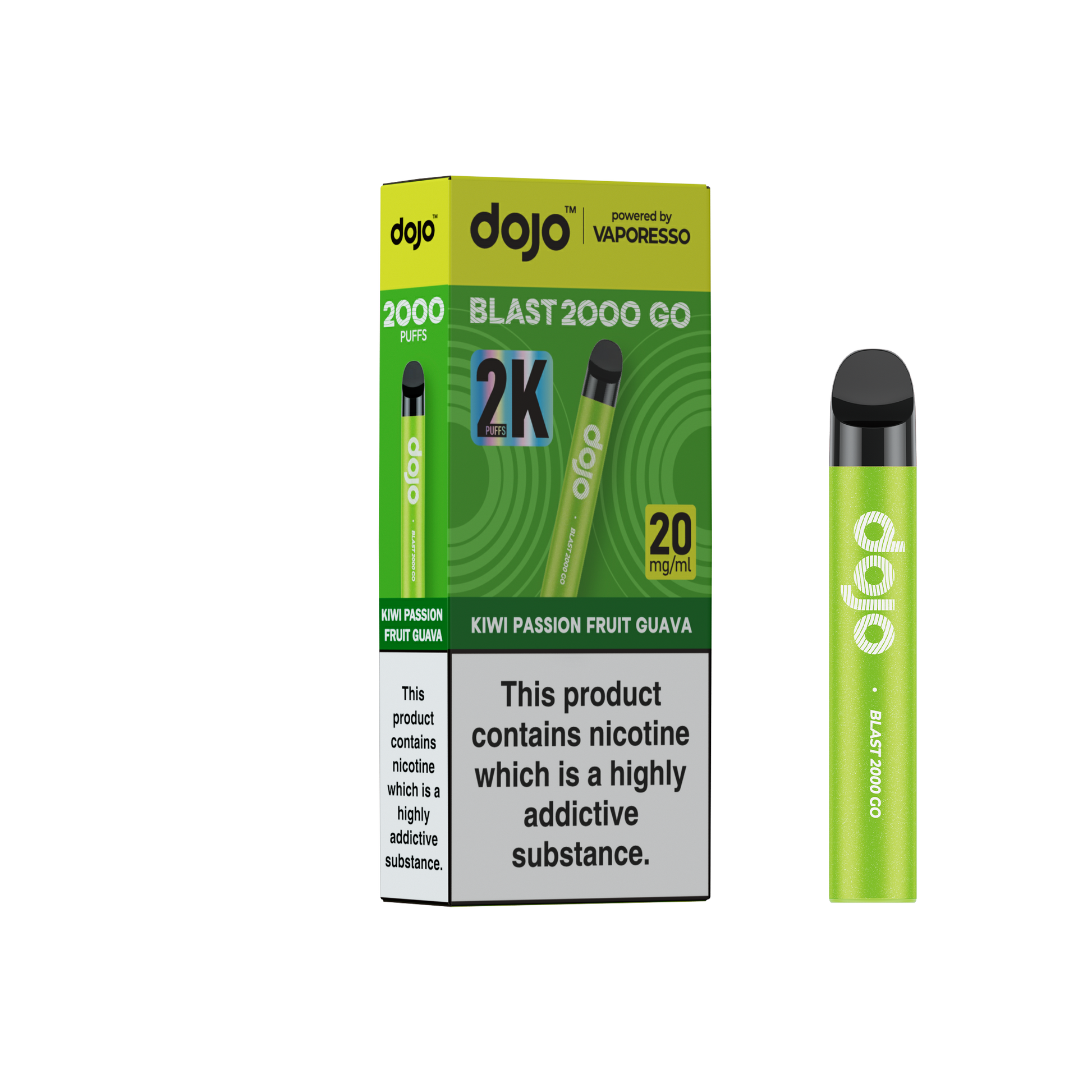 Dojo Blast 2000 Go Kiwi Passion Fruit Guava 5 Pk