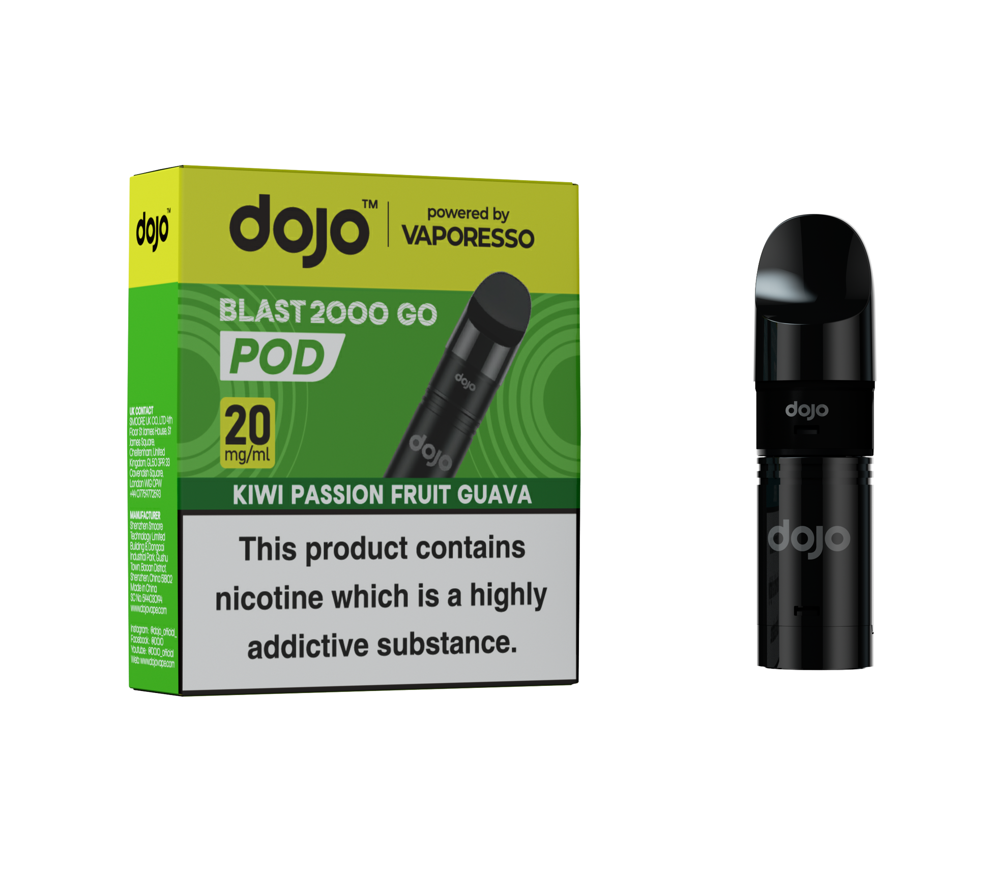 Dojo Blast 2K Go Pod 5 Pcs Kiwi Passion Fruit Guava