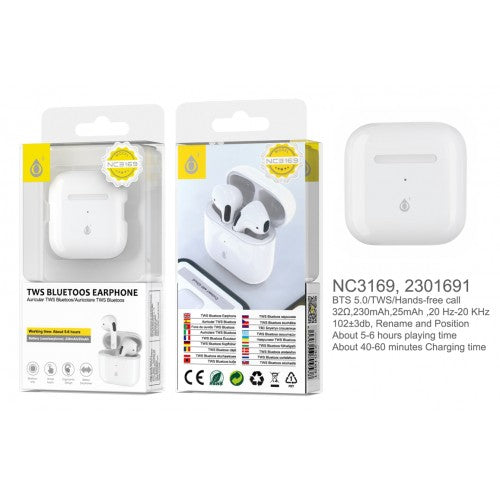 One Plus TWS Bluetooth Earphones White