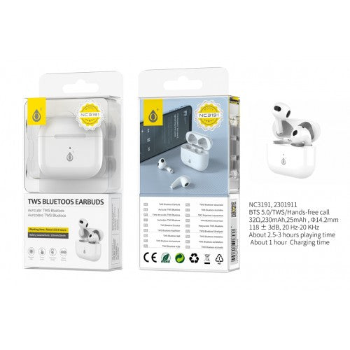 One Plus TWS Bluetooth Earbuds White