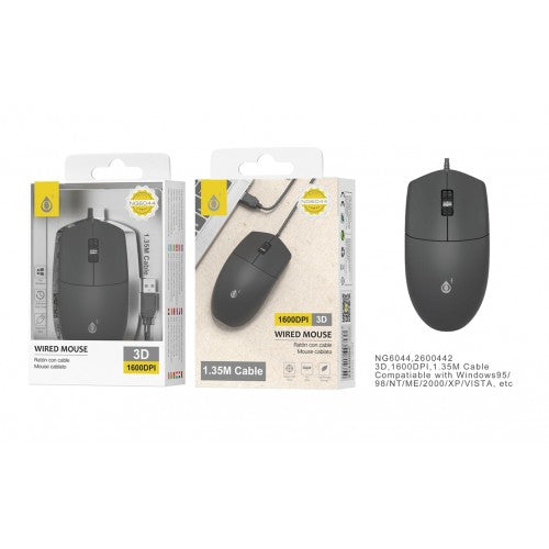 One Plus 3D Wired Mouse 1600DPI Black