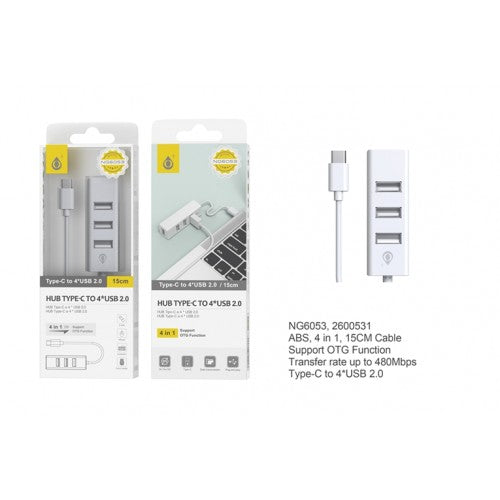 One Plus Type-C - 4 USB Hub White