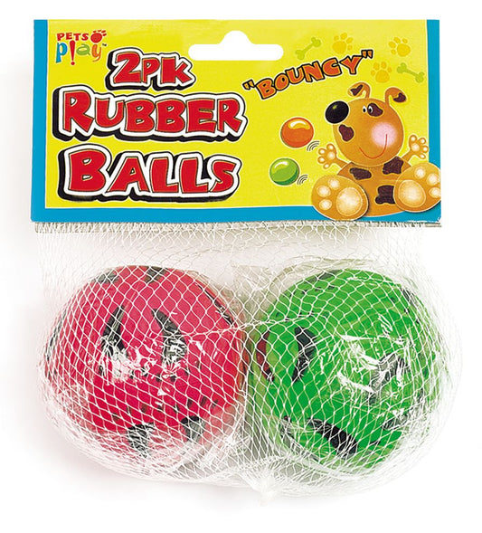 Pets Play Rubber Balls 2 Pk x 12