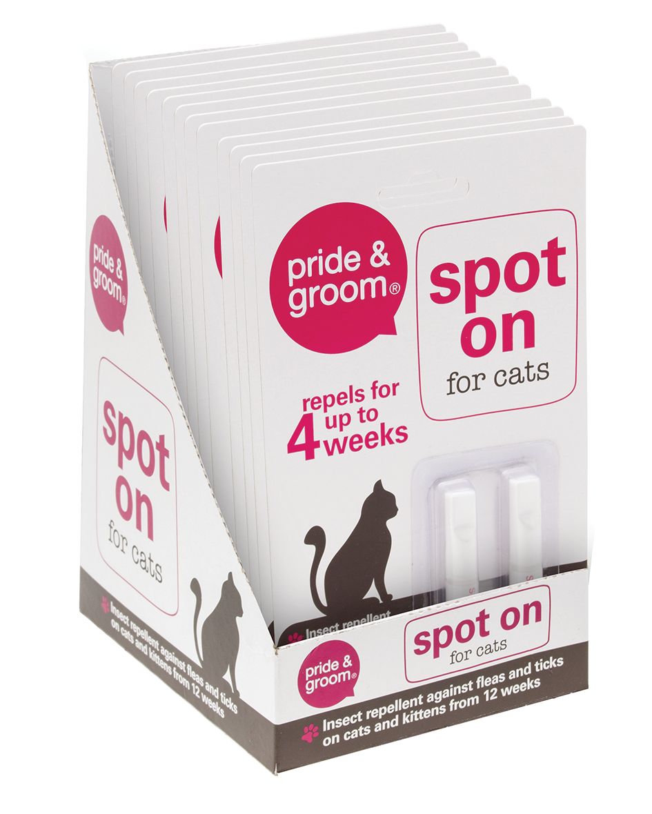 Pride & Groom Spot On For Cats 12 Pk
