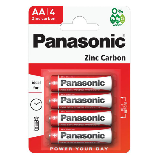 Panasonic AA 4pk Zinc x 12pks