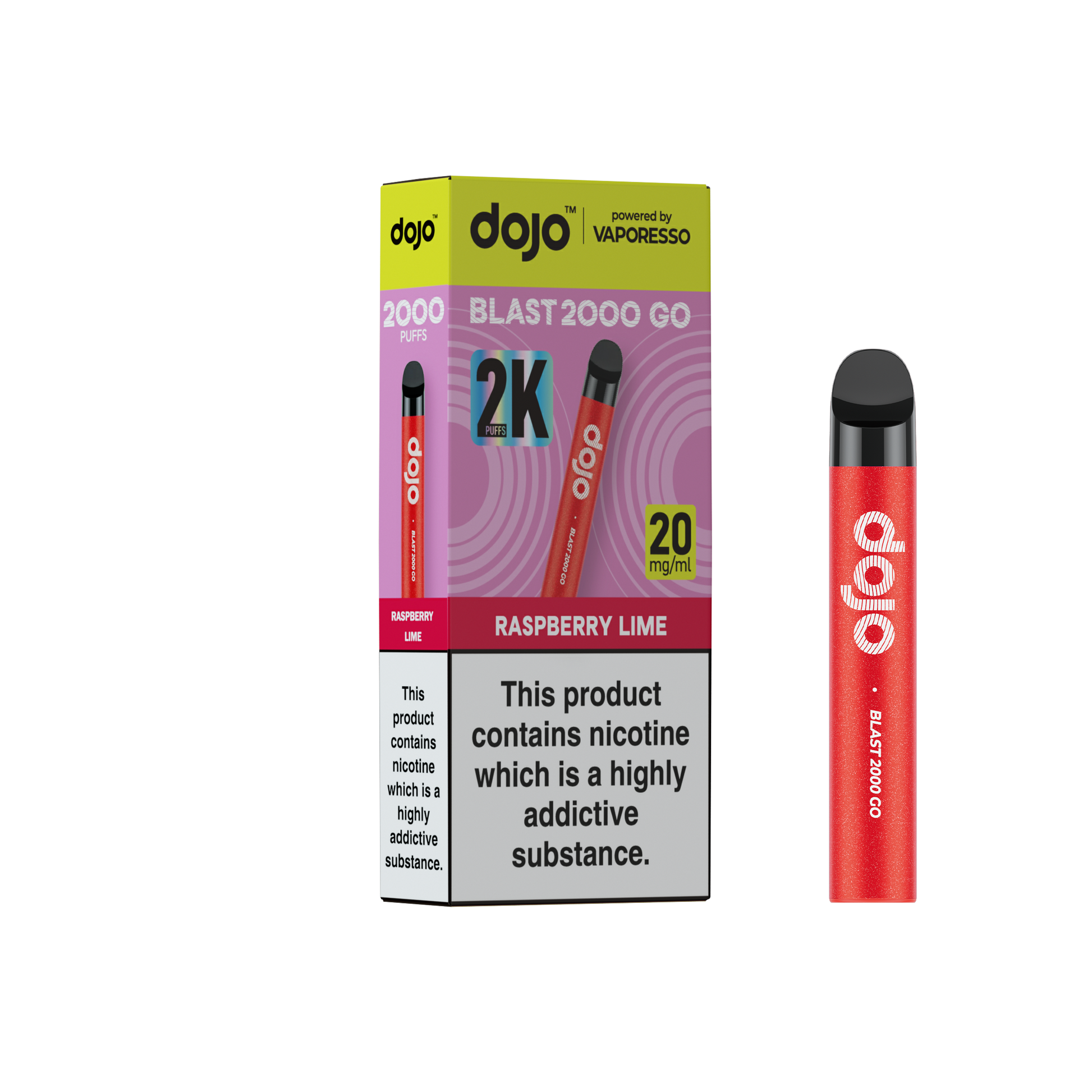 Dojo Blast 2000 Go Pod Kit 5 Pcs Raspberry Lime