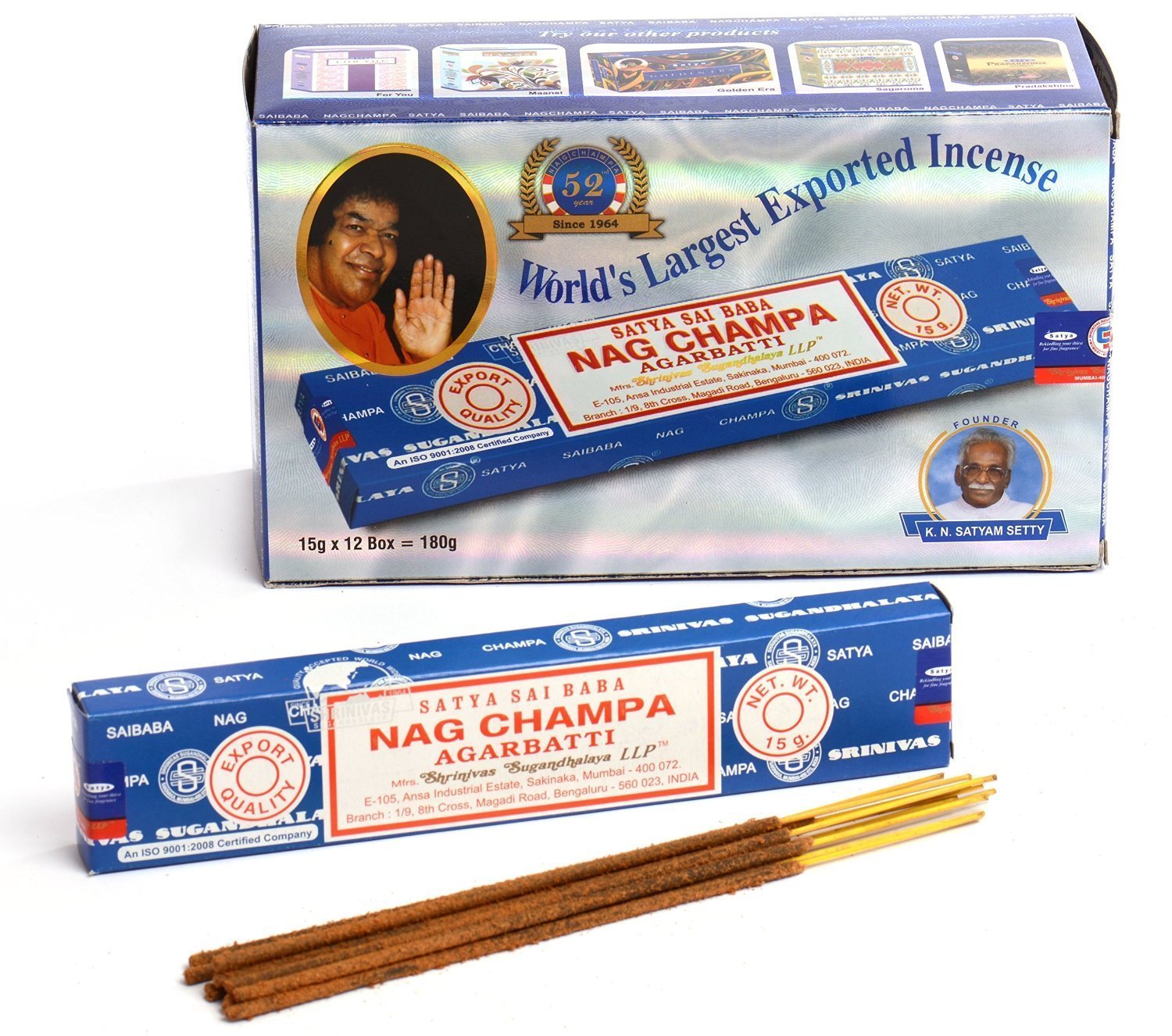 Satya Nag Champa Agarbatti 12 Box x 15g