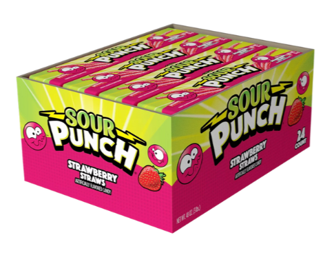 Sour Punch Straws Strawberry 57g x 24