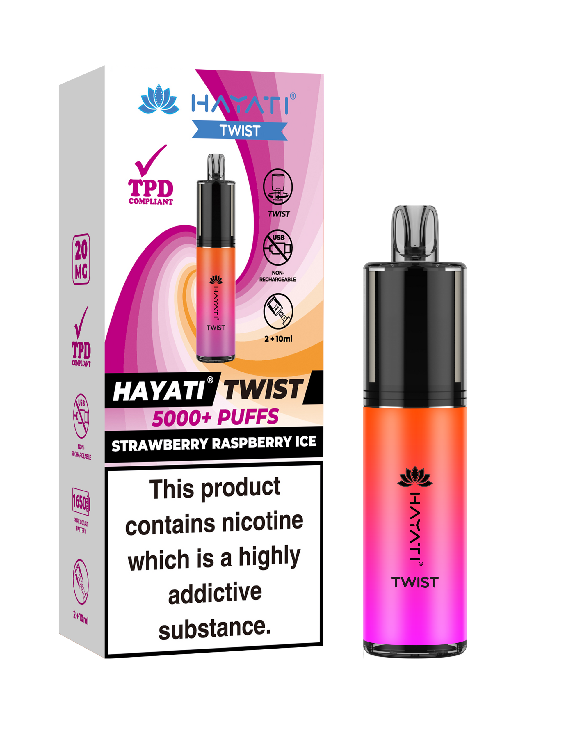 Hayati Twist Strawberry Raspberry 5 Pk