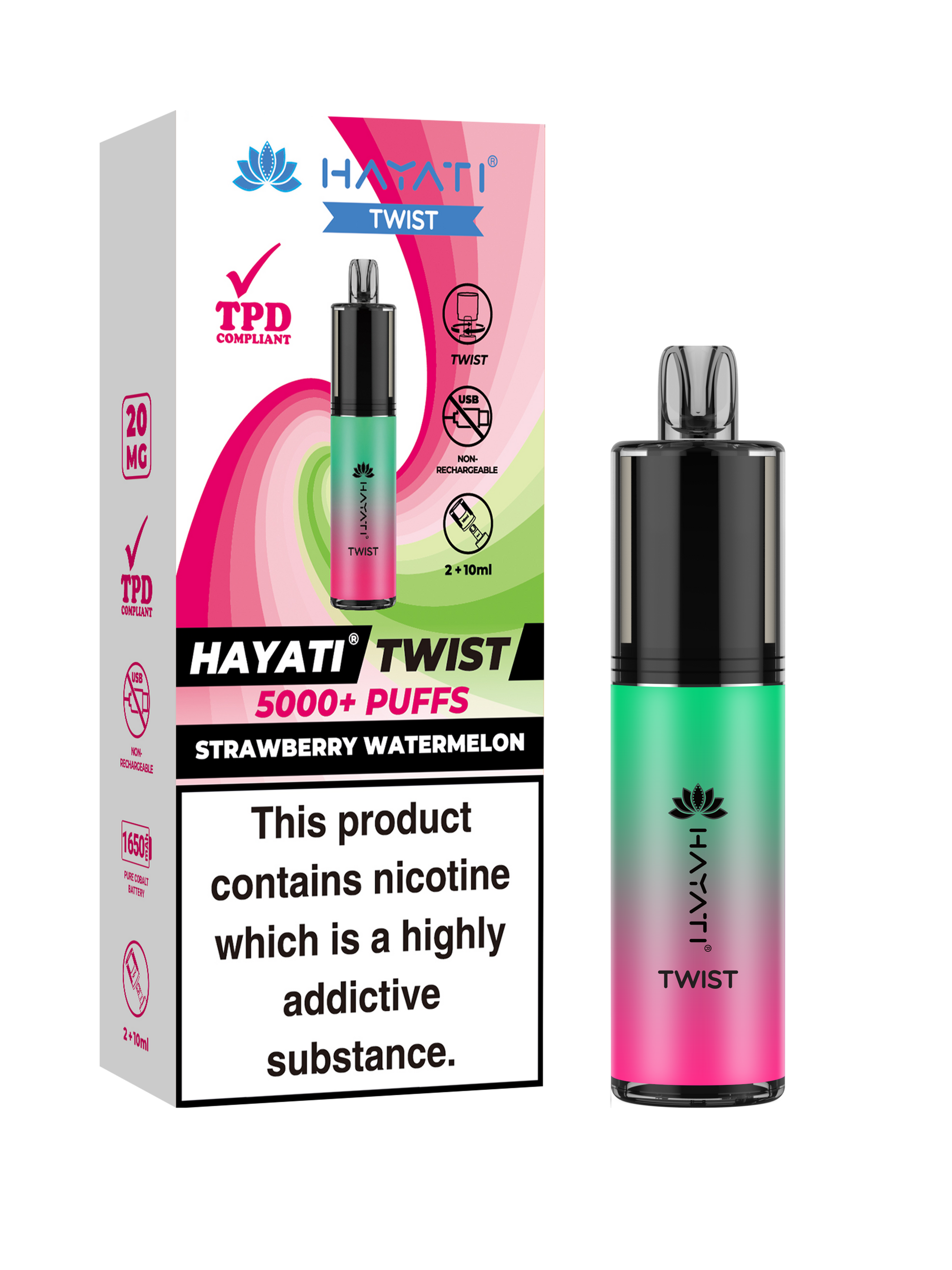 Hayati Twist Strawberry Watermelon 5 Pk