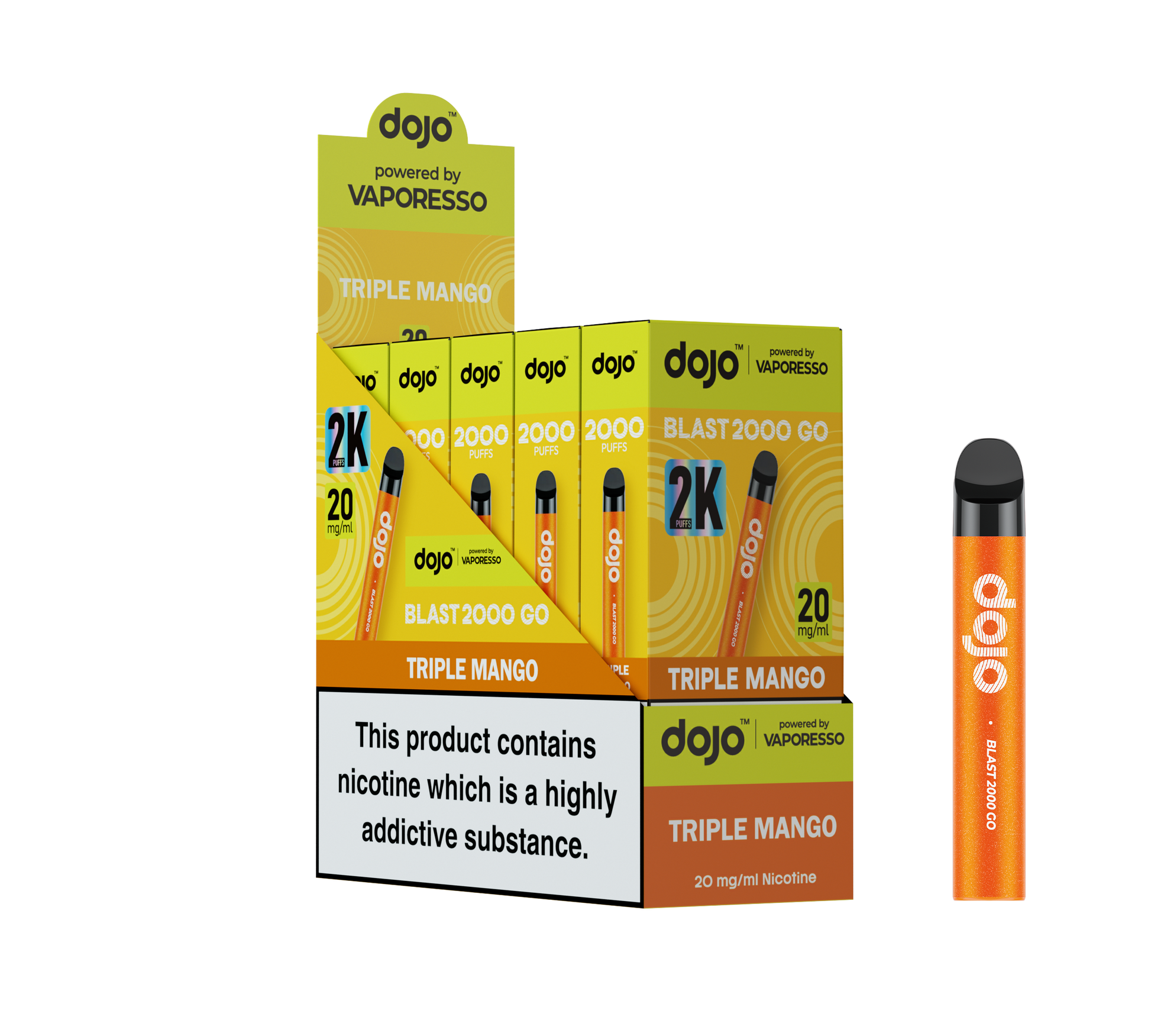 Dojo Blast 2000 Go Triple Mango 5 Pk