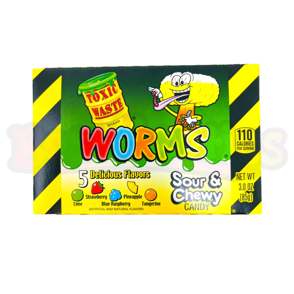 Toxic Waste Sour & Chewy Worms 12 x 85g