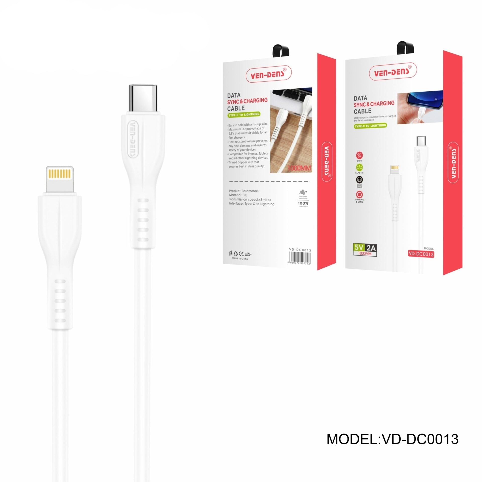 Ven-Dens Data Cable Typ C To Lightning