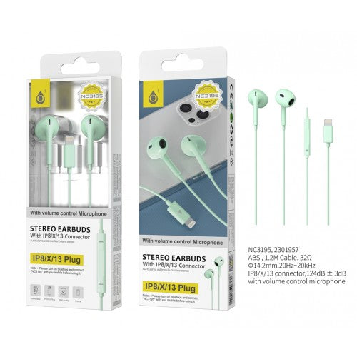 One Plus Iphone Earphone 1.2m Green