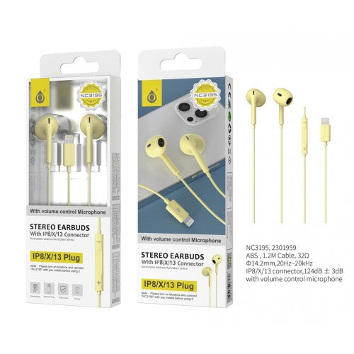 One Plus Iphone Earphone 1.2m Yellow