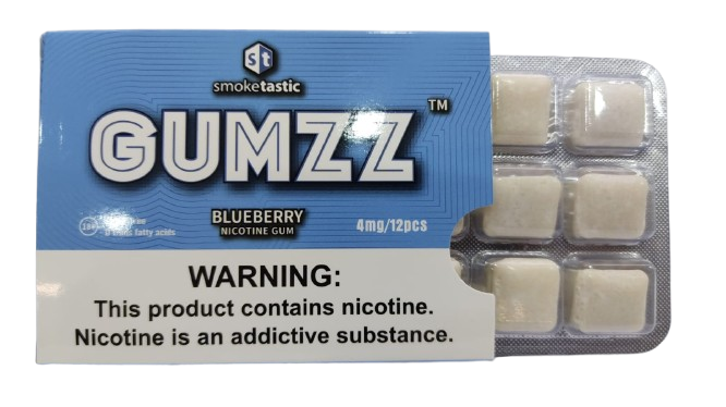 Gumzz Nicotine Gum 4mg x 12s Blueberry