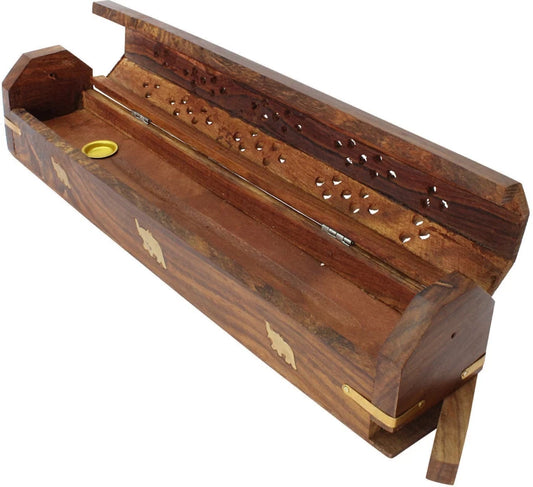 Polished Wooden Box Incense Holder IF119