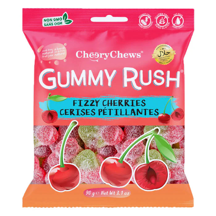 Cheery Gummy Rush Fizzy Cherry 90g x 12