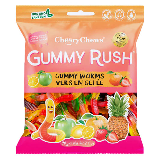 Cheery Gummy Rush Gummy Worms 90g x 12
