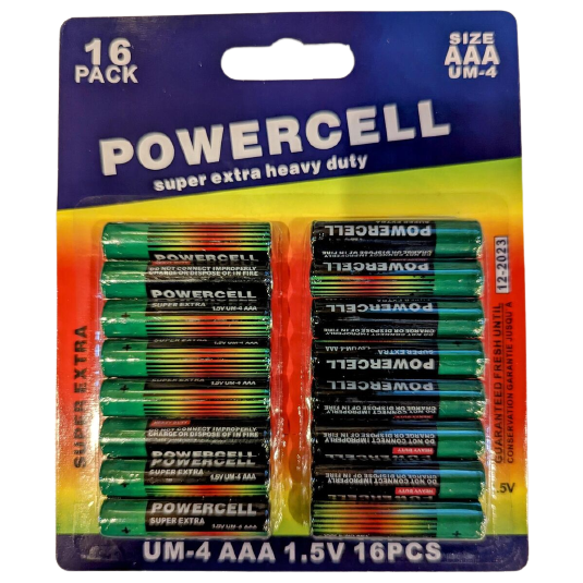 Powercell AAA UM-4 1.5V 16 Pcs