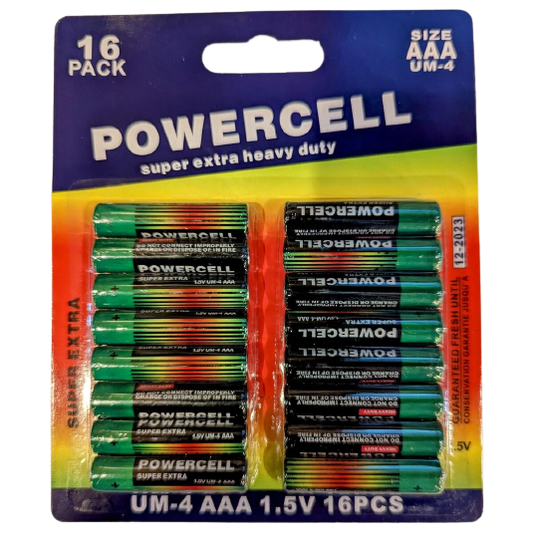 Powercell AAA UM-4 1.5V 16 Pcs