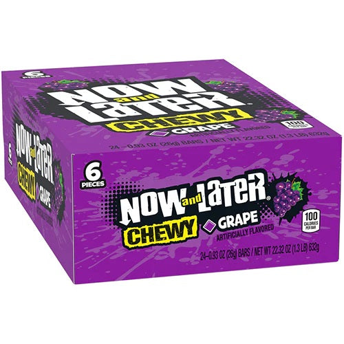 Now And Later Grape Chew Bars 24 x 26g