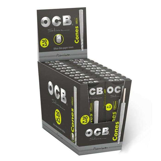 OCB Premium Slim Black 20 x 3 Cone 109mm